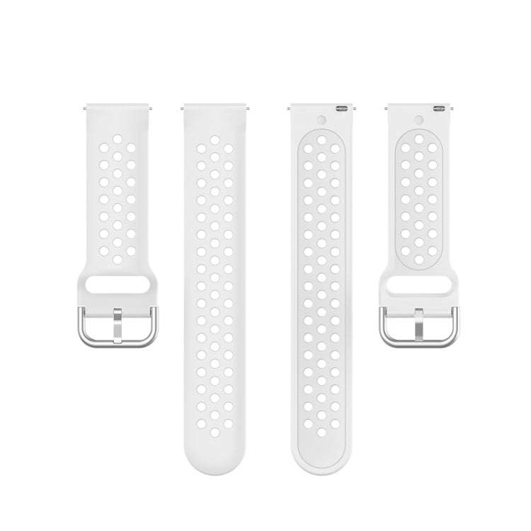 For Galaxy Watch Active2 / Active 20mm Clasp Solid Color Sport Watch Band(White)