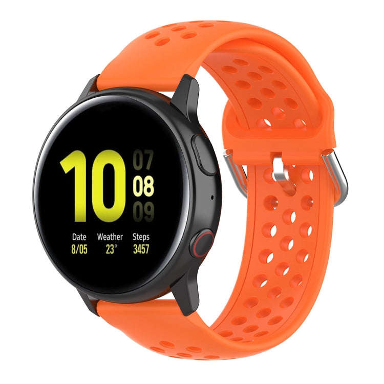 For Galaxy Watch Active2 / Active 20mm Clasp Solid Color Sport Watch Band(Orange)