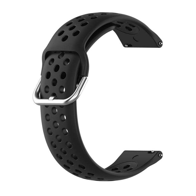 For Galaxy Watch Active2 / Active 20mm Clasp Solid Color Sport Watch Band(Black)