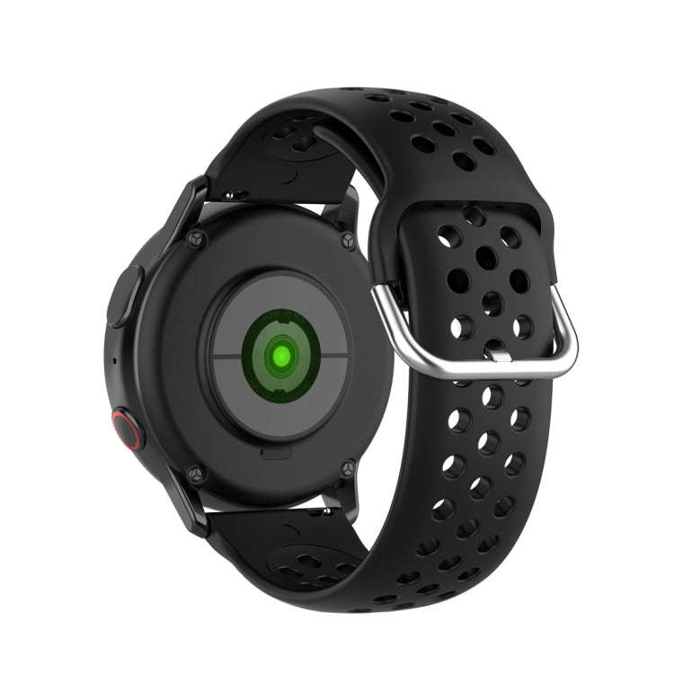 For Galaxy Watch Active2 / Active 20mm Clasp Solid Color Sport Watch Band(Black)