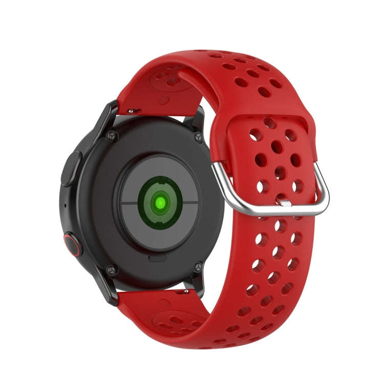 For Galaxy Watch Active2 / Active 20mm Clasp Solid Color Sport Watch Band(Red)