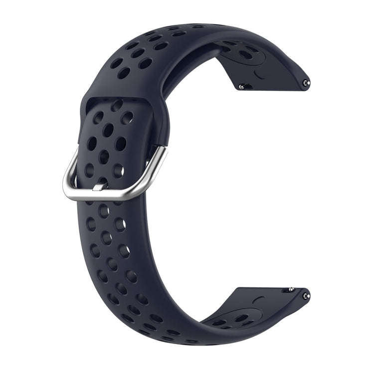 For Galaxy Watch Active2 / Active 20mm Clasp Solid Color Sport Watch Band(Dark Blue)