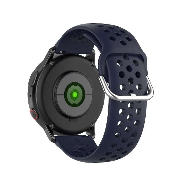 For Galaxy Watch Active2 / Active 20mm Clasp Solid Color Sport Watch Band(Dark Blue)