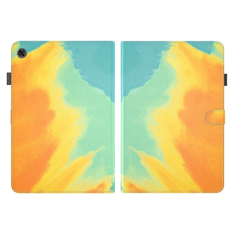 For Lenovo Tab M7 3rd Gen Watercolor Pattern Flip Leather Tablet Case(Autumn Leaves)