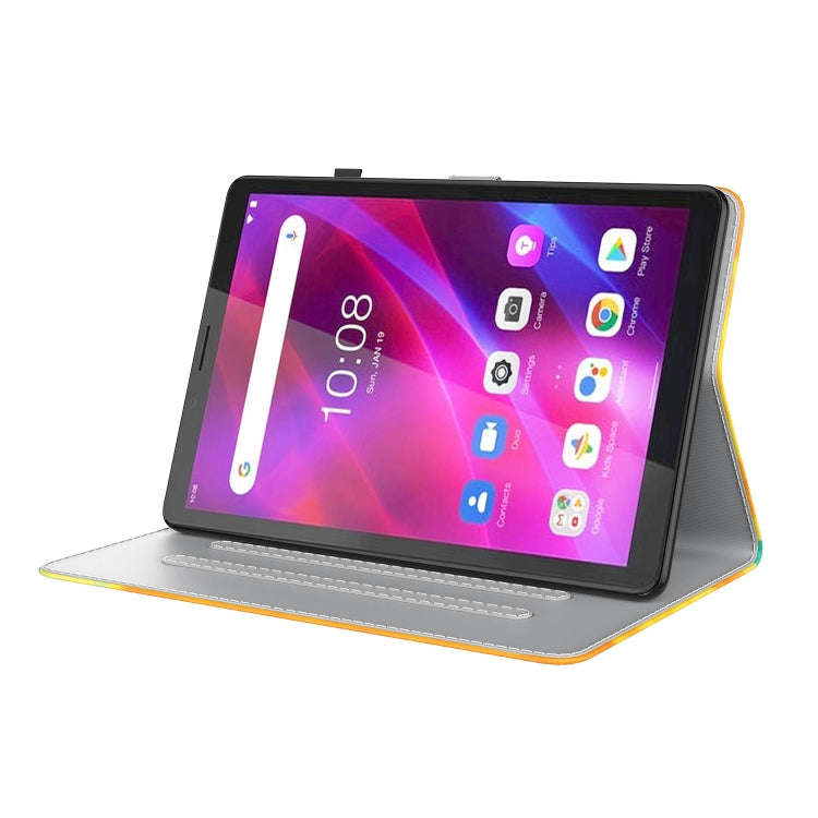 For Lenovo Tab M7 3rd Gen Watercolor Pattern Flip Leather Tablet Case(Autumn Leaves)