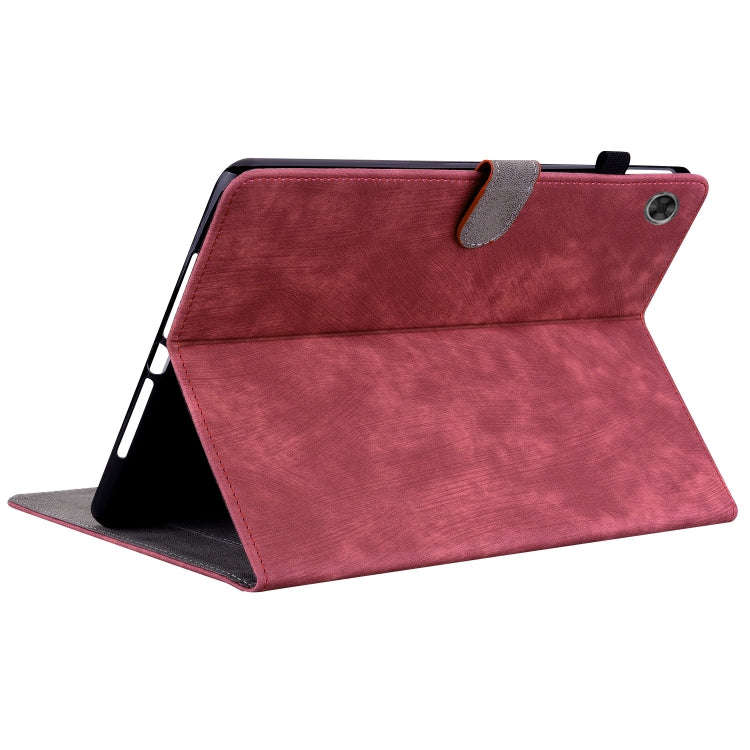 For Lenovo Tab M7 3rd Gen Tiger Pattern Flip Leather Tablet Case(Red)
