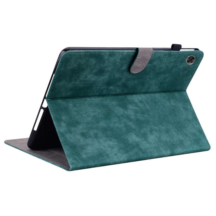 For Lenovo Tab M7 3rd Gen Tiger Pattern Flip Leather Tablet Case(Dark Green)