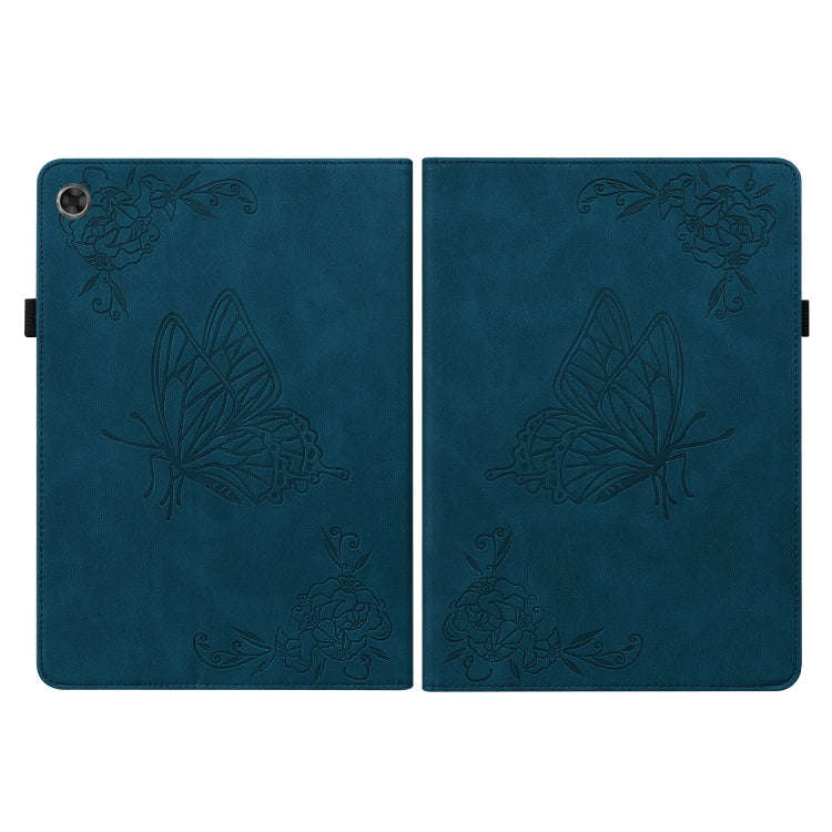 For Lenovo Tab M7 3rd Gen Butterfly Flower Embossed Leather Tablet Case(Blue)