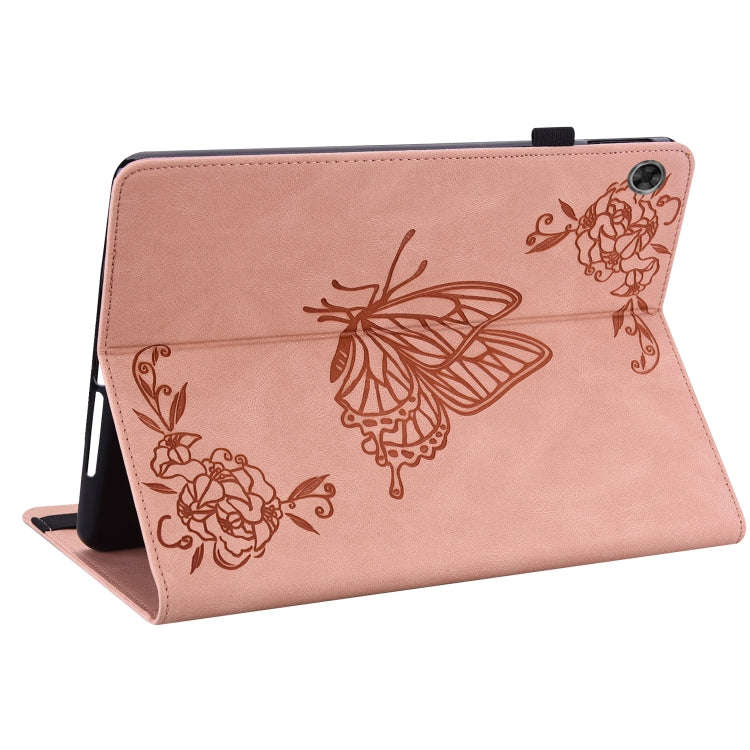 For Lenovo Tab M7 3rd Gen Butterfly Flower Embossed Leather Tablet Case(Rose Gold)