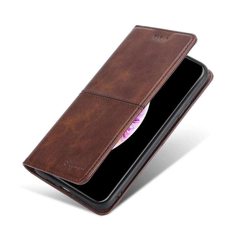For Sharp Aquos Sense7 Cow Texture Magnetic Leather Phone Case(Light Brown)