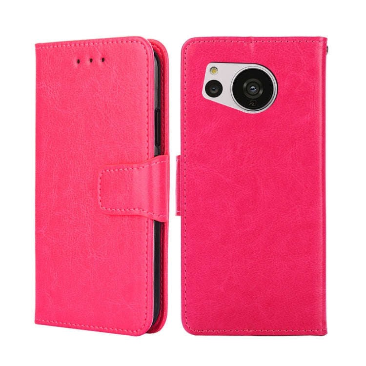 For Sharp Aquos Sense7 Crystal Texture Leather Phone Case(Rose Red)