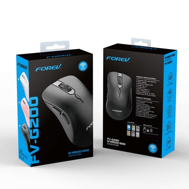 FOREV FV-G200 Wireless Ergonomic Vertical Side Button Mouse(Black)