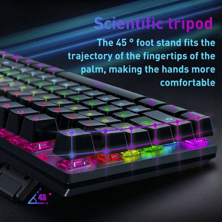 FOREV FVQ302 Mixed Color Wired Mechanical Gaming Illuminated Keyboard(White Green)