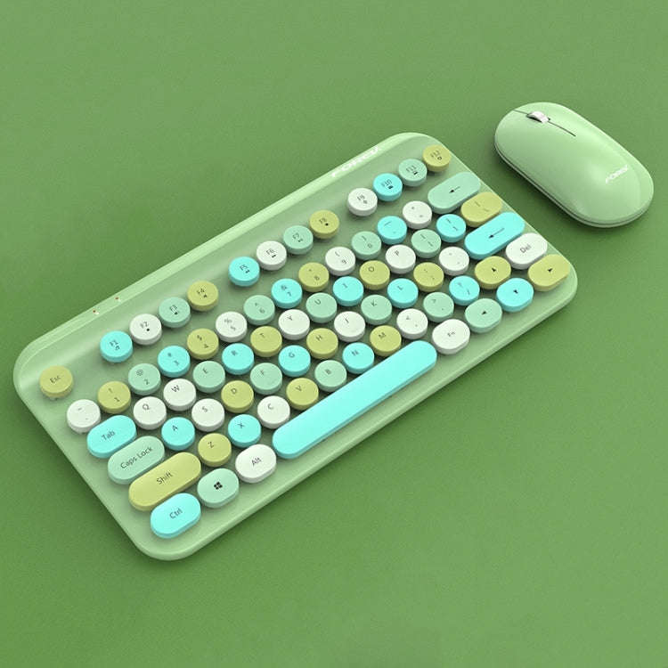FOREV FFVWI9 Mixed Color Portable 2.4G Wireless Keyboard Mouse Set(Green)