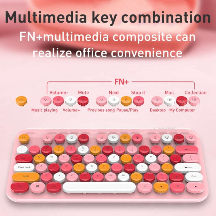 FOREV FFVWI9 Mixed Color Portable 2.4G Wireless Keyboard Mouse Set(Red)