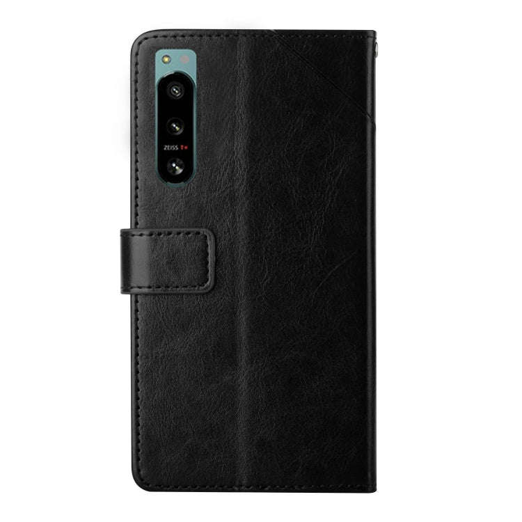 For Sony Xperia 5 IV HT01 Y-shaped Pattern Flip Leather Phone Case(Black)