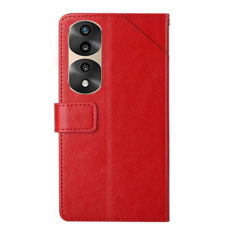 For Honor 70 Pro/70 Pro+ HT01 Y-shaped Pattern Flip Leather Phone Case(Red)