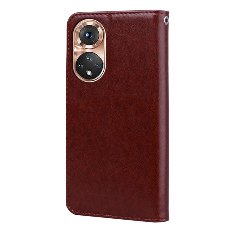 For Honor X7/Play 30 Plus Rose Embossed Flip PU Leather Phone Case(Brown)