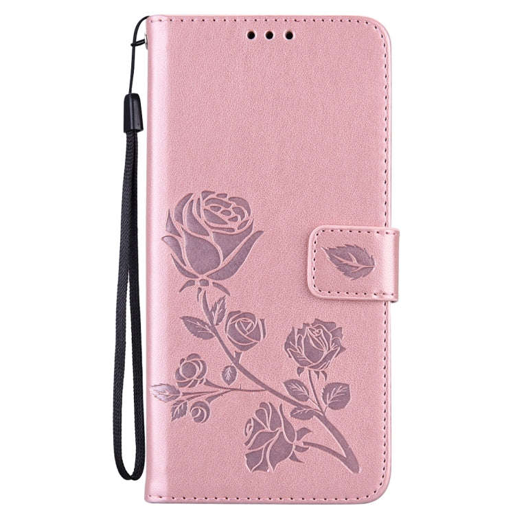 For Honor X7/Play 30 Plus Rose Embossed Flip PU Leather Phone Case(Rose Gold)