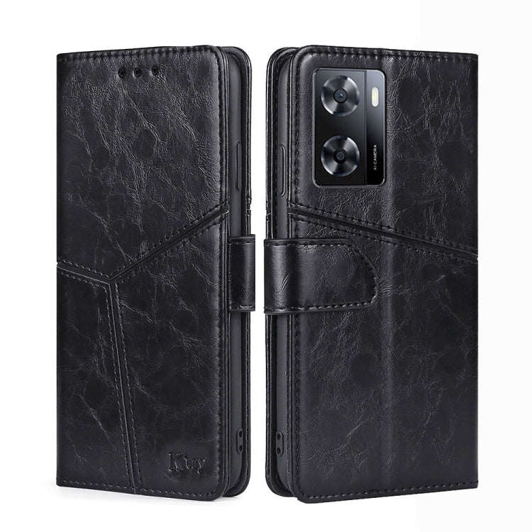 For OnePlus Nord N20 SE 4G Geometric Stitching Leather Phone Case(Black)