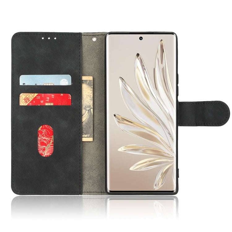 For Honor 70 5G Skin Feel Magnetic Flip Leather Phone Case(Black)