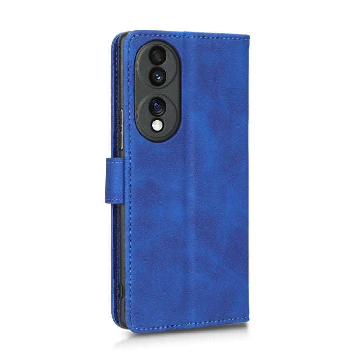 For Honor 70 5G Skin Feel Magnetic Flip Leather Phone Case(Blue)