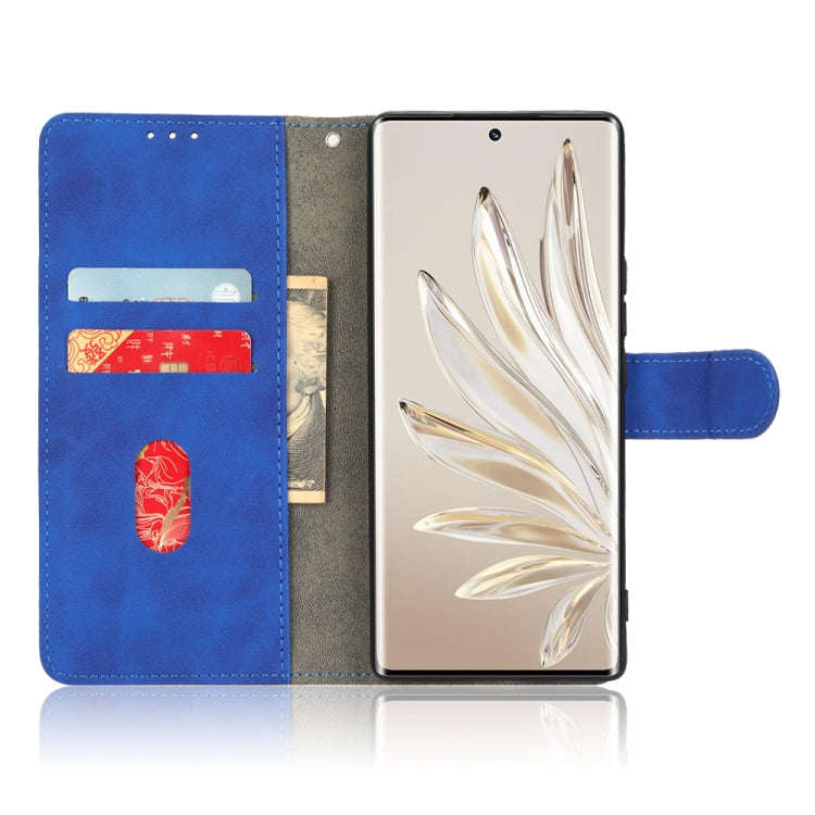 For Honor 70 5G Skin Feel Magnetic Flip Leather Phone Case(Blue)