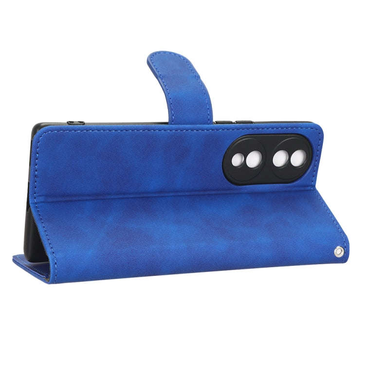 For Honor 70 5G Skin Feel Magnetic Flip Leather Phone Case(Blue)