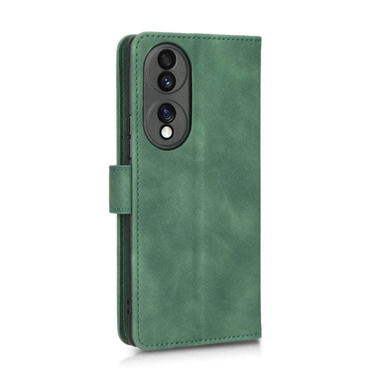 For Honor 70 5G Skin Feel Magnetic Flip Leather Phone Case(Green)