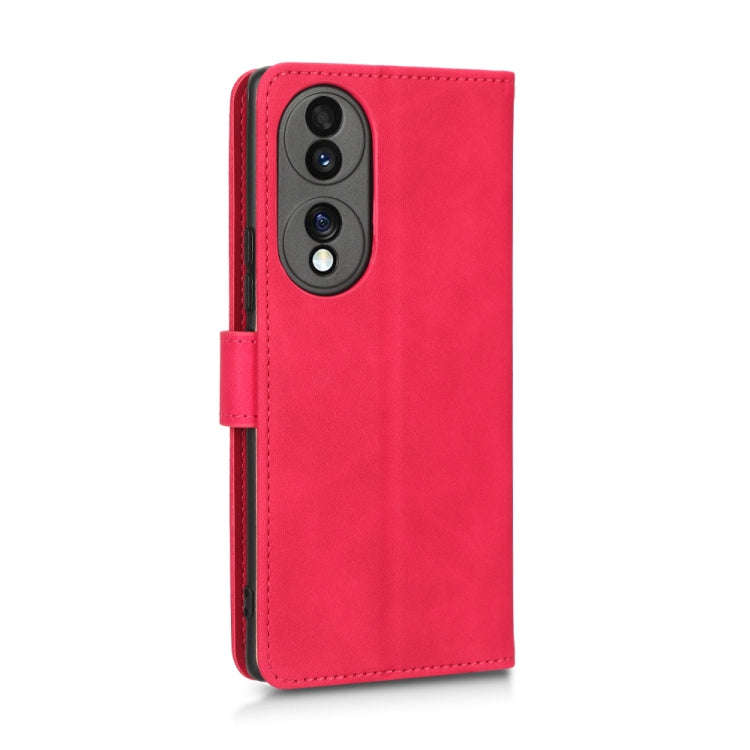 For Honor 70 5G Skin Feel Magnetic Flip Leather Phone Case(Rose Red)