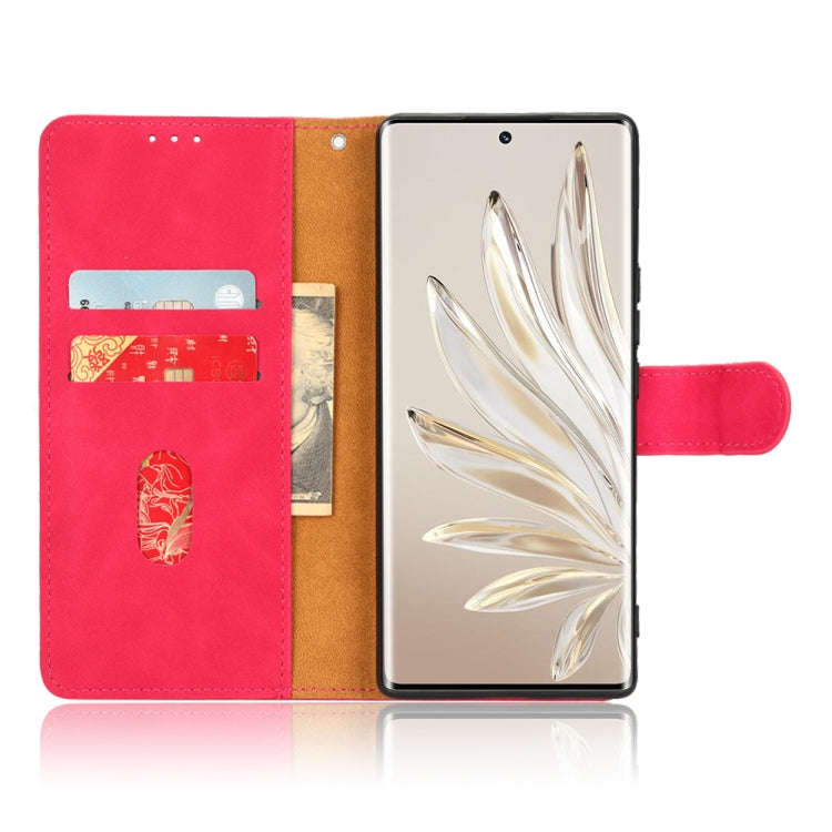 For Honor 70 5G Skin Feel Magnetic Flip Leather Phone Case(Rose Red)