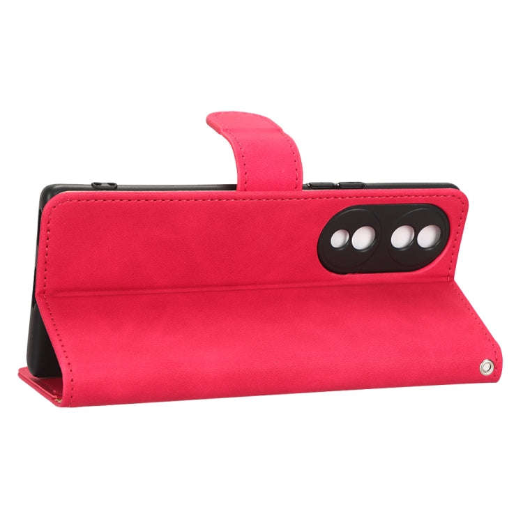 For Honor 70 5G Skin Feel Magnetic Flip Leather Phone Case(Rose Red)