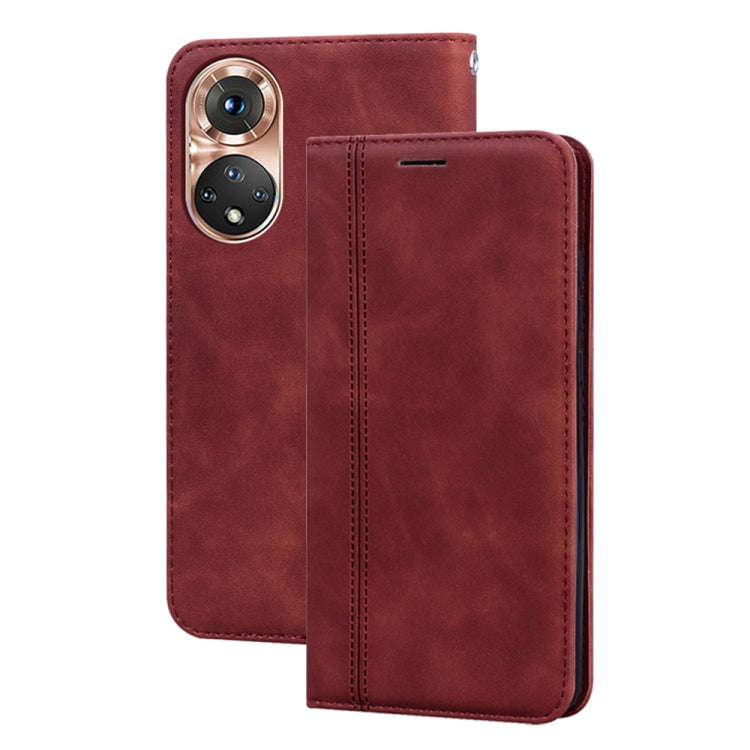 For Honor X7/Play 30 Plus Frosted Business Magnetic Horizontal Flip PU Phone Case(Brown)