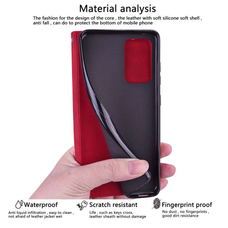 For Honor X7/Play 30 Plus Frosted Business Magnetic Horizontal Flip PU Phone Case(Red)