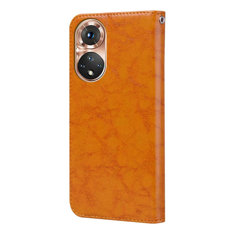 For Honor X7/Play 30 Plus Oil Wax Texture Leather Phone Case(Yellow)
