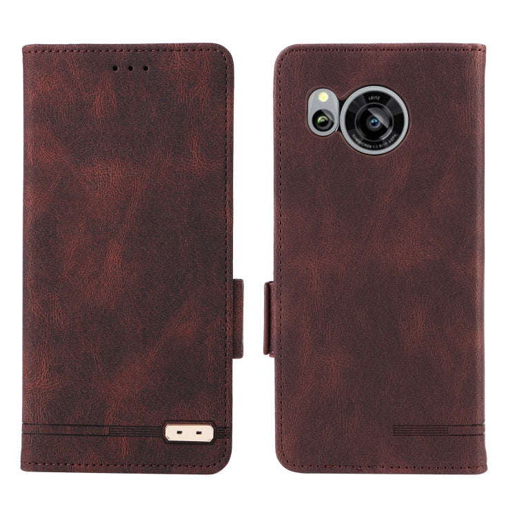 For Sharp Aquos Sense 7 Magnetic Clasp Leather Phone Case(Brown)