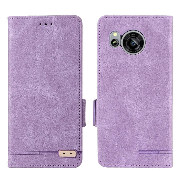 For Sharp Aquos Sense 7 Magnetic Clasp Leather Phone Case(Purple)