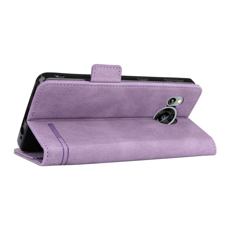For Sharp Aquos Sense 7 Magnetic Clasp Leather Phone Case(Purple)