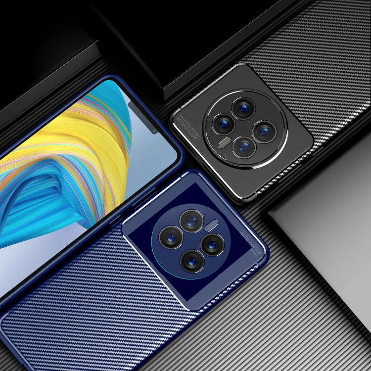 For Huawei Mate 50 Carbon Fiber Texture Fine Hole TPU Phone Case(Blue)