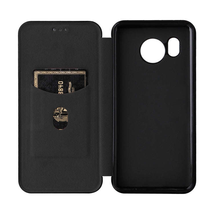 For Sharp Aquos Sense7 Plus Carbon Fiber Texture Flip Leather Phone Case(Black)