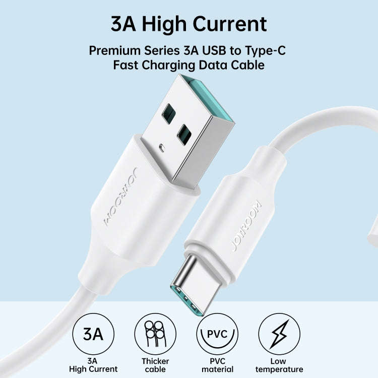 JOYROOM S-UC027A9 3A USB to USB-C/Type-C Fast Charging Data Cable, Length:1m(White)