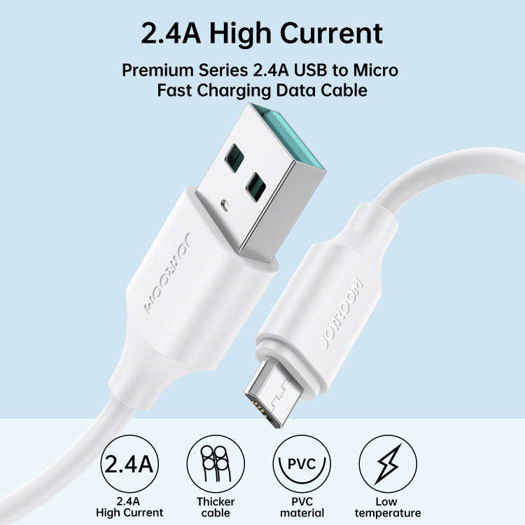JOYROOM S-UM018A9 2.4A USB to Micro USB Fast Charging Data Cable, Length:1m(Black)