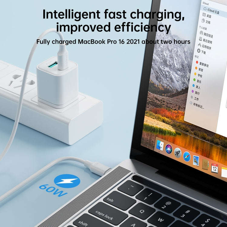 JOYROOM S-CC060A9 60W USB-C/Type-C to USB-C/Type-C Fast Charging Data Cable, Length: 1m(Black)
