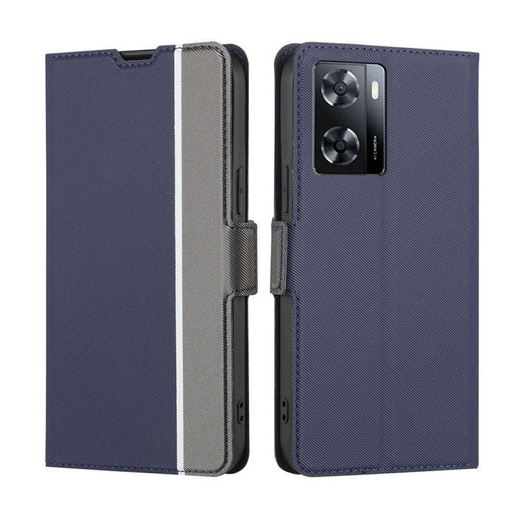 For OnePlus Nord N20 SE 4G Twill Texture Side Buckle Leather Phone Case(Blue)