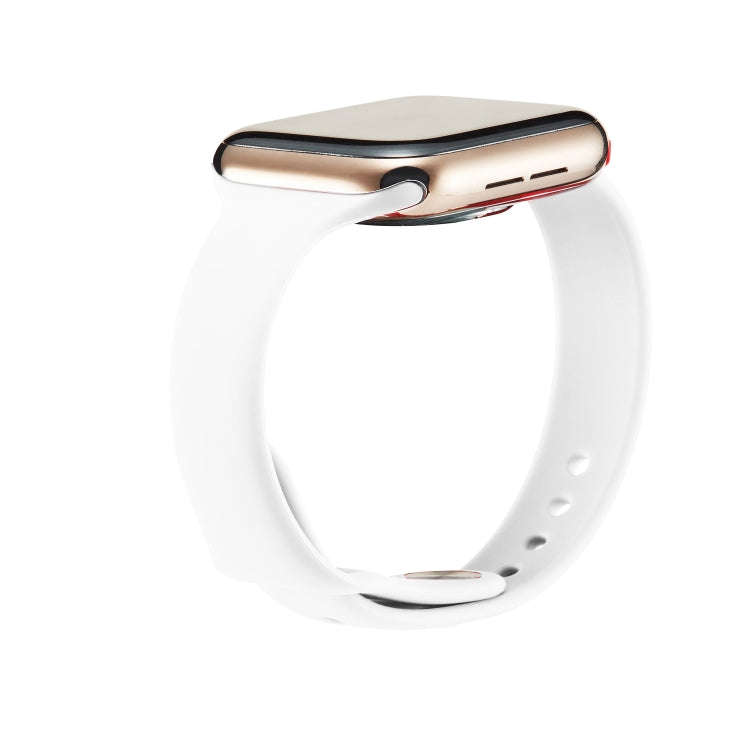 For Apple Watch 5/4 44mm & 3/2/1 42mm Thin Silicone Watch Band(White)