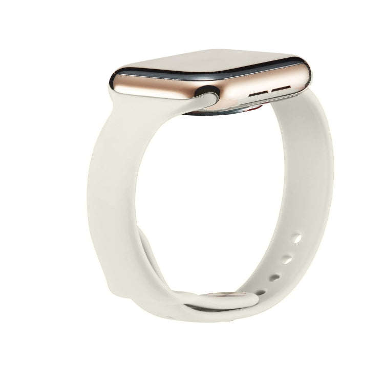 For Apple Watch 5/4 44mm & 3/2/1 42mm Thin Silicone Watch Band(Creamy-white)