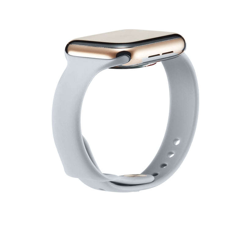 For Apple Watch 5/4 44mm & 3/2/1 42mm Thin Silicone Watch Band(Light Grey)