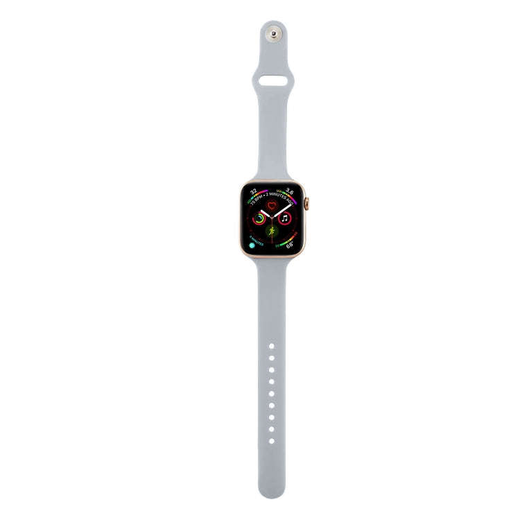 For Apple Watch 5/4 44mm & 3/2/1 42mm Thin Silicone Watch Band(Light Grey)
