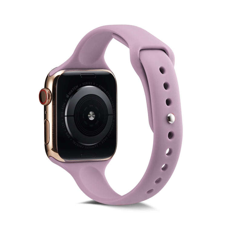 For Apple Watch 5/4 44mm & 3/2/1 42mm Thin Silicone Watch Band(Purple)