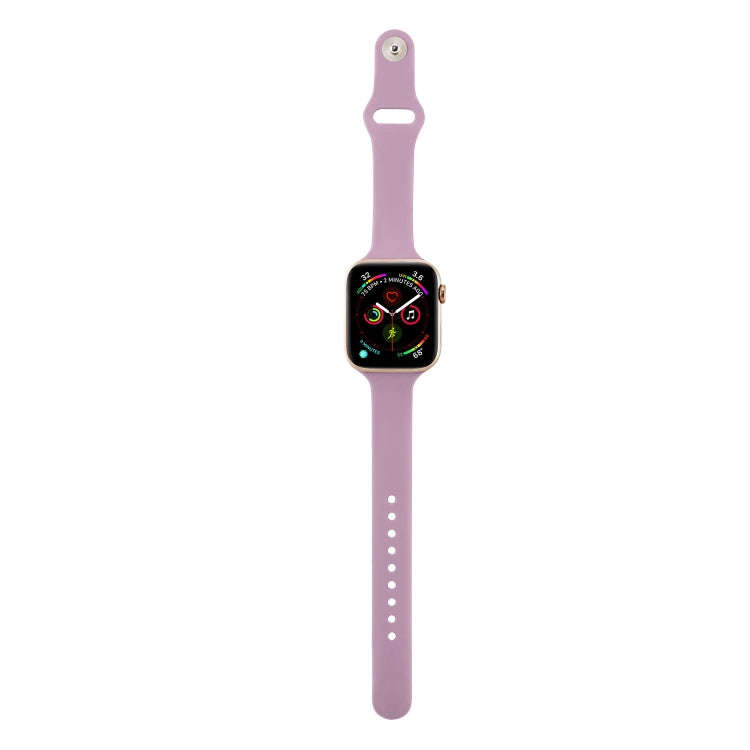 For Apple Watch 5/4 44mm & 3/2/1 42mm Thin Silicone Watch Band(Purple)